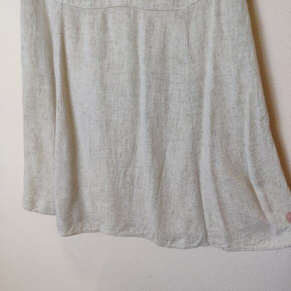 Abercrombie & Fitch Linen Blend Knotted Front Flutter Sleeve Mini Dress Medium - Picture 8 of 16